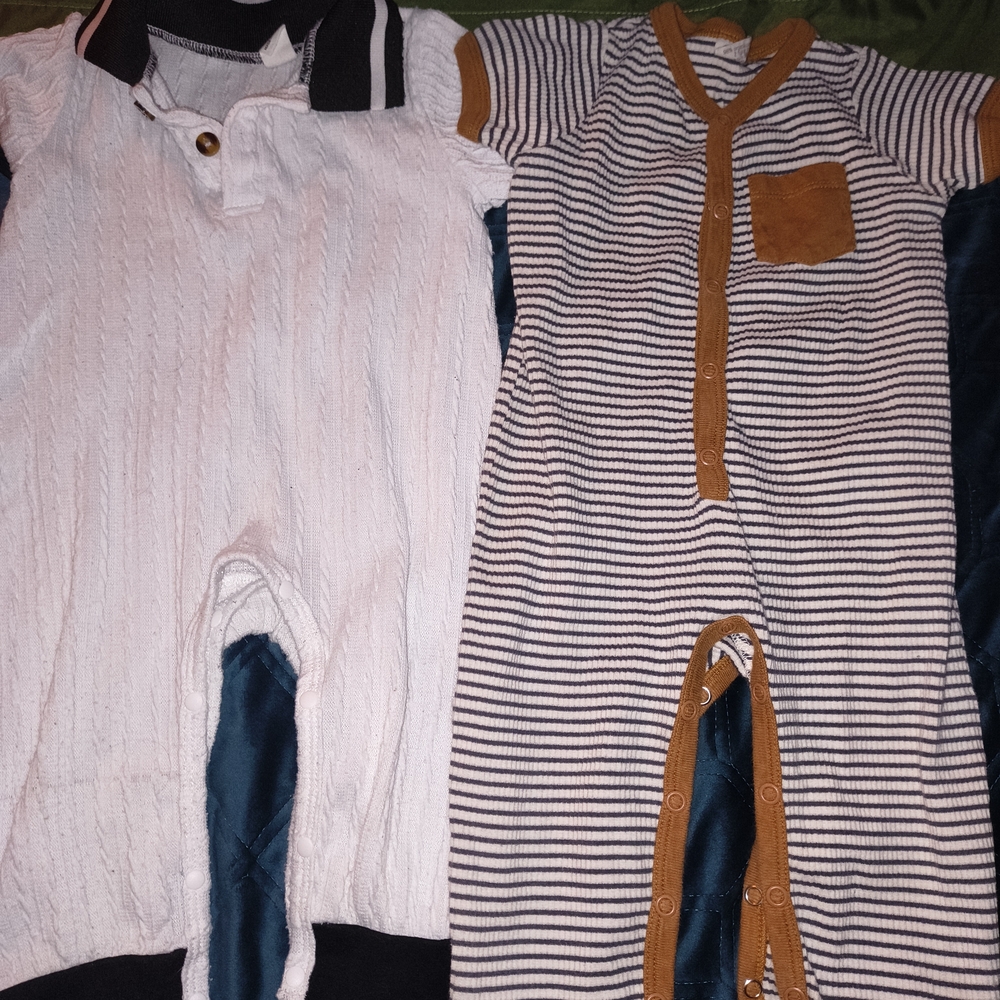 Striped and Solid Kids One Piece Set
